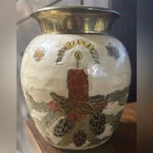 4” Tall Brass Vase.  Made in India.